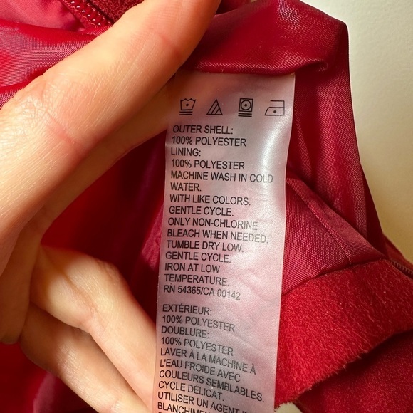 TANJAY Petite Red Faux Suede Zip Up Jacket Size 8 Petite - Picture 5 of 7